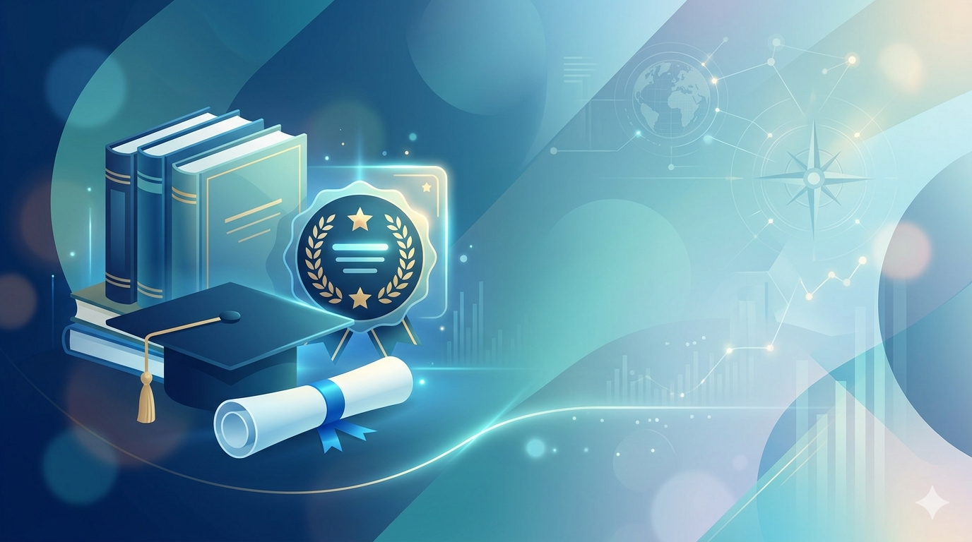 certificate and books
